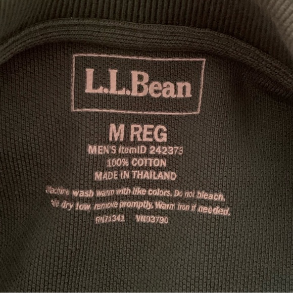 LL Bean Men's Polo Shirt Forest Green Size Medium Regular Short Sleeve Cotton - Picture 6 of 8
